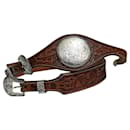 Cintura vintage western in cuoio e argento - Autre Marque