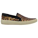 Saint Laurent Venice Leopard-print Slip On Sneakers in Multicolor Canvas