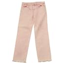 Isabel Marant Etoile Vintage Style Acid Wash Jeans in Pink Cotton