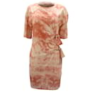 Roberto Cavalli Knitted Tie-Dye Dress with Buckle in Pink Viscose