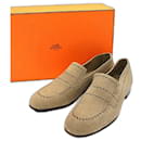 [Used]  HERMES ★ Suede punching slip-on / shoes / casual / fashionable / shoes beige men's 42 (equivalent to 27.0 cm) - Hermès
