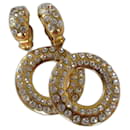 Separable gold-plated & rhinestone clips. - Chanel