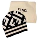 Fendi FF beanie black white unisex one size