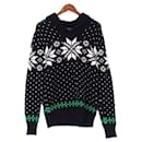 [Used]  Polo Ralph Lauren POLO RALPH LAUREN Knit Sweater Men's Shoal Color Snowflake Pattern Angora Cashmere XS Black