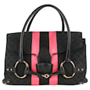 Black x Pink Monogram GG Horsebit Web Flap Bag - Gucci