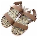 [Used] Hermes leather strap espadrilles sandals size men's 43 brown series - Hermès