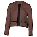 Conjunto de falda y blazer de tweed de algodón rojo Sandro Paris
