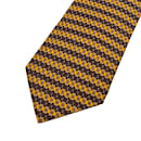 Hermes Paris Yellow and Brown Silk Striped Print Neck Tie 816 EA - Hermès