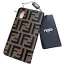 cubierta iphone 10 estuche nuevo con solapa stampa FF MAYA + NERO - Fendi