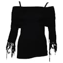 Isa Arfen Off-shoulder Sequin Detail Top in Black Wool - Autre Marque