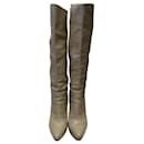 Casadei Over the Knee Boots in Beige Leather