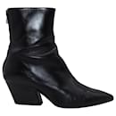 Aeyde Wedge Heel Ankle Boots in Black Leather