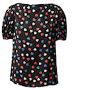 See by Chloe Heart Print Blouse in Black Viscose - See by Chloé