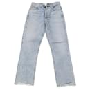 Jeans Agolde Riley Straight Leg Crop em Algodão Azul Claro - Autre Marque