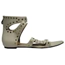 Charlotte Olympia Studded Star Sandals in White calf leather Leather