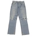 Agolde Riley High Rise Straight Crop Jeans in Blue Cotton Denim - Autre Marque