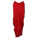 Prabal Gurung Draped Maxi Skirt in Red Silk