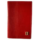 Vintage red leather card holder - Fendi