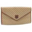 CELINE Macadam Canvas Clutch Bag PVC Leather Beige Auth 26717 - Céline