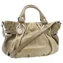 CELINE Hand Bag Leather 2way Khaki Auth ar5563 - Céline