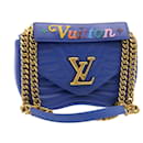 LOUIS VUITTON New Wave Chain Bag PM 2Way Shoulder Bag Blue M55020 LV Auth knn002 - Louis Vuitton