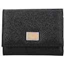 Dolce & Gabbana Dauphine Calfskin Wallet with branded plate in black