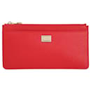 Dolce & Gabbana Logo-detailed Dauphine leather card case in red