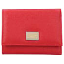 Dolce & Gabbana Small Dauphine calfskin continental wallet with plate detail in red