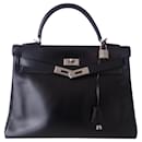 Hermes Kelly black bag 32 - Hermès