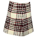 Tory Burch Plaid Tweed A-line Skirt in Multicolor Wool