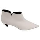 Celine Ankle Boots in Optic White Lambskin Leather - Céline