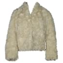 Vince Plush Jacket in Cream Faux Fur