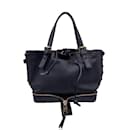 Black Leather Ellen Moyen Small Tote Bag Handbag - Chloé