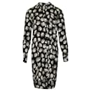 Diane Von Furstenberg Robe Chemise à Imprimé Floral en Soie Noire