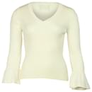 Boutique Moschino Ruffle Sleeves Sweater in Cream Wool - Autre Marque