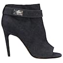 Ankle Boots Saint Laurent Open Toe com fivela em jeans preto - Givenchy