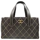 Chanel Brown Wild Stitch Leather Tote Bag
