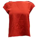 Escada Nerodala Blusa Cap-Sleeve em seda vermelha