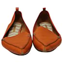 Nicholas Kirkwood Beya, spitze flache Schuhe aus orangefarbenem Leder