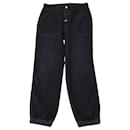 Veronica Beard Bolton Cargo Pockets High-Rise Jeans in Black Cotton