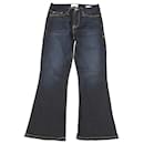 Frame Le Crop Mini Boot Jeans in Blue Cotton Denim - Frame Denim