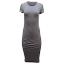 James Perse Ruched T-shirt Dress in Grey Cotton - Autre Marque