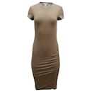 James Perse Ruched T-shirt Dress in Tan Cotton - Autre Marque