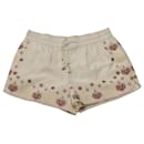 Rachel Zoe Stephanie Embroidered Shorts in Ivory Cotton Silk