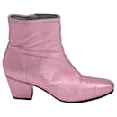 Alexachung Metallic Beatnik Ankle Boots in Pink Leather - Autre Marque