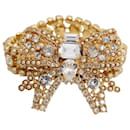 Miu Miu Oversized Bracelet with Crystals in Gold-Plated Metal