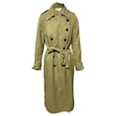 Robert Rodriguez Double-breasted Trench Coat with Sash Tie in Brown Cotton