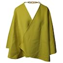 Ermanno Scervino Wide Sleeve Cape-Coat in Yellow Wool