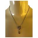 Christian Dior Colored Stone Heart Pendant Necklace