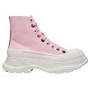 Tread Slick High Sneakers in Pink Canvas - Alexander Mcqueen